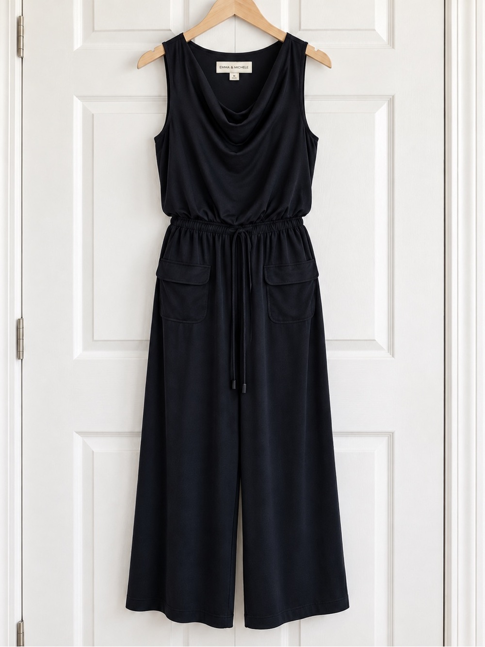 Emma & MicheleSleeveless Black jumpsuit with Drawstring Waist, and a Rae Style